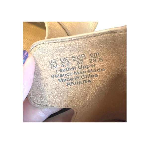 Naturalizer Riviera Wedge Crisscross Leather Sandal in Tan - Picture 6 of 6